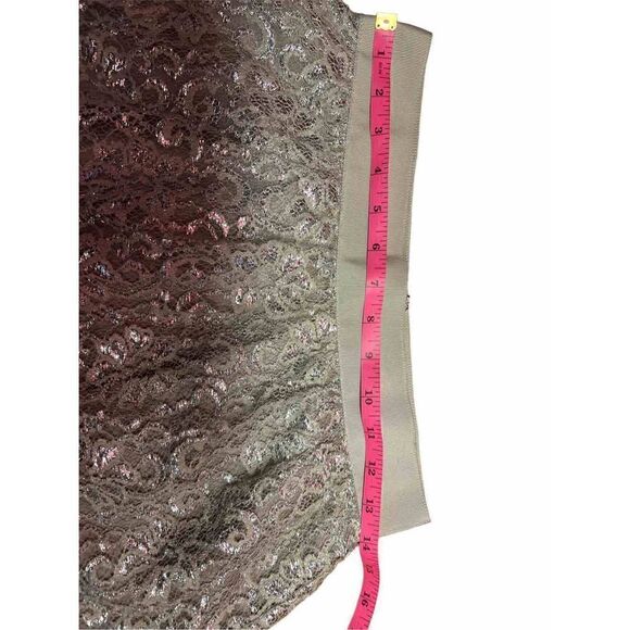J. Crew size 2 lace metallic shimmer overlay lined
Champagne taupe silver skirt - Picture 3 of 5